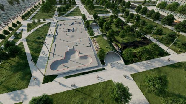 New skate park on Batumi Boulevard